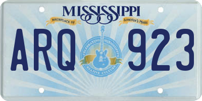 MS license plate ARQ923