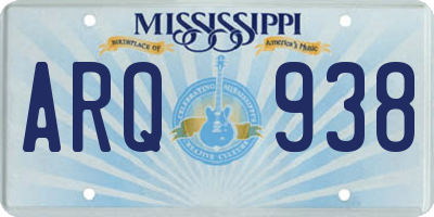 MS license plate ARQ938