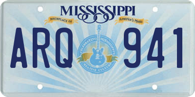 MS license plate ARQ941