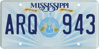 MS license plate ARQ943