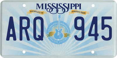MS license plate ARQ945