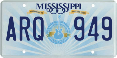 MS license plate ARQ949
