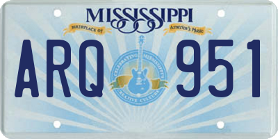 MS license plate ARQ951