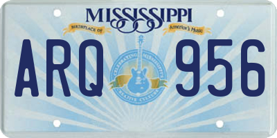 MS license plate ARQ956