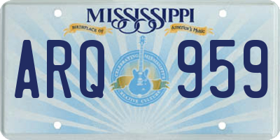 MS license plate ARQ959