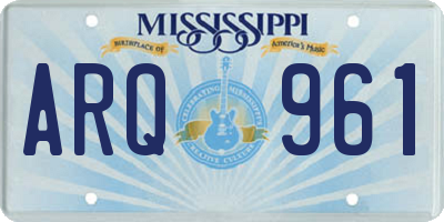 MS license plate ARQ961