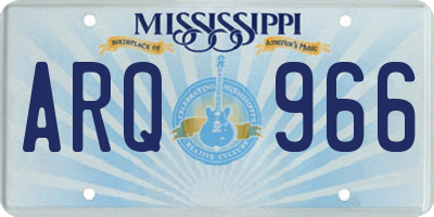 MS license plate ARQ966