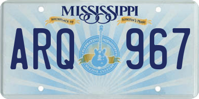 MS license plate ARQ967