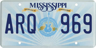 MS license plate ARQ969