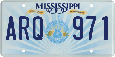 MS license plate ARQ971
