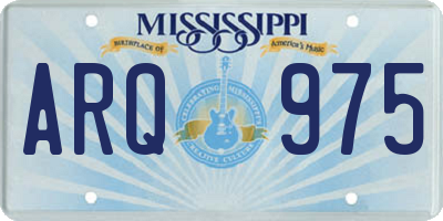MS license plate ARQ975
