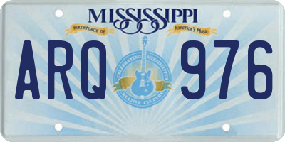 MS license plate ARQ976