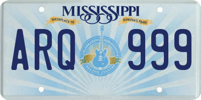 MS license plate ARQ999