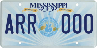 MS license plate ARR000