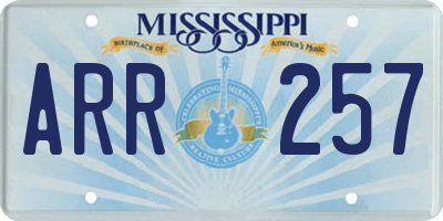 MS license plate ARR257
