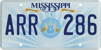 MS license plate ARR286