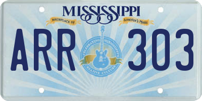 MS license plate ARR303