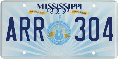MS license plate ARR304
