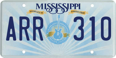 MS license plate ARR310