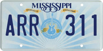 MS license plate ARR311