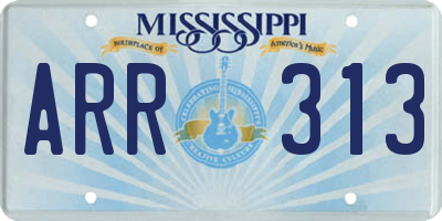 MS license plate ARR313