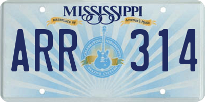MS license plate ARR314