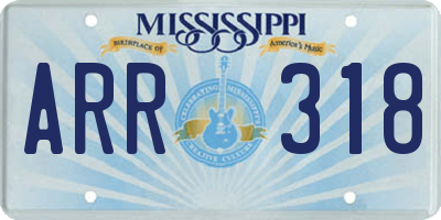 MS license plate ARR318