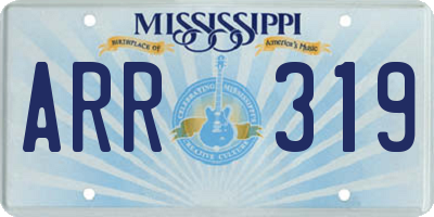 MS license plate ARR319