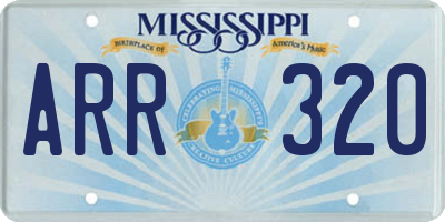 MS license plate ARR320
