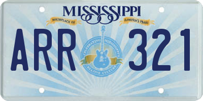 MS license plate ARR321