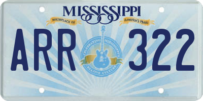 MS license plate ARR322
