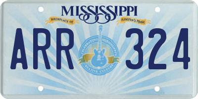 MS license plate ARR324