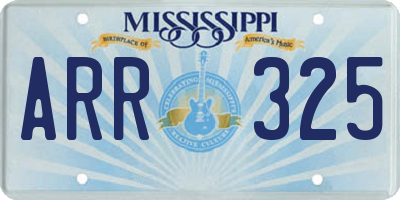 MS license plate ARR325
