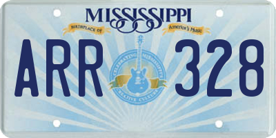 MS license plate ARR328