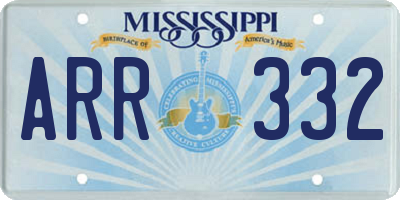 MS license plate ARR332