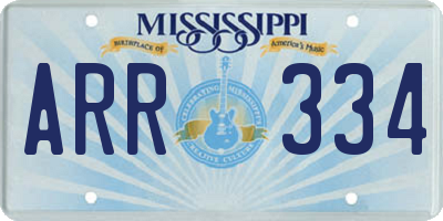 MS license plate ARR334