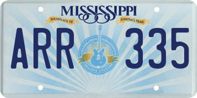 MS license plate ARR335