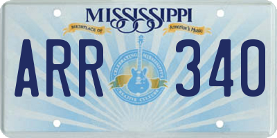 MS license plate ARR340