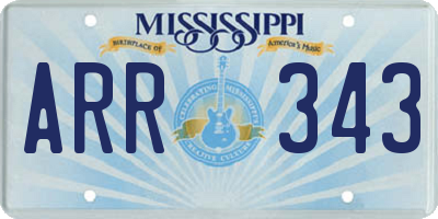 MS license plate ARR343