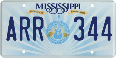 MS license plate ARR344