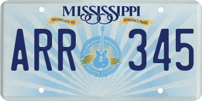 MS license plate ARR345