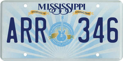 MS license plate ARR346