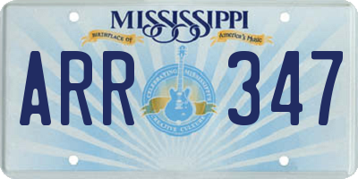 MS license plate ARR347