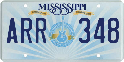 MS license plate ARR348