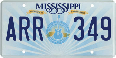 MS license plate ARR349