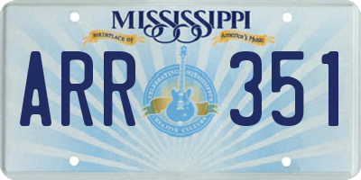 MS license plate ARR351