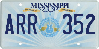 MS license plate ARR352
