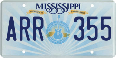 MS license plate ARR355
