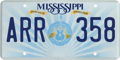 MS license plate ARR358