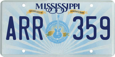 MS license plate ARR359